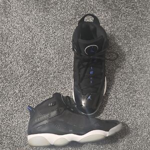 Jordan 6 Rings Black and Blue Sneakers